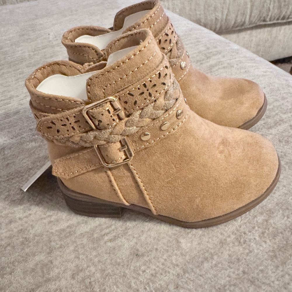 Jumping Beans Brown Kids Boots with Buckle Detail
